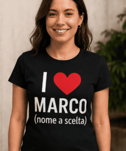 Maglietta divertente I love con nome a scelta