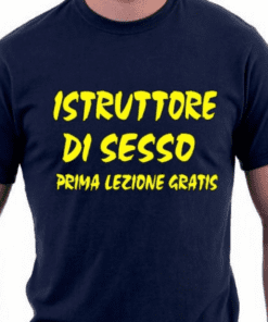 Maglietta divertente istruttore di sesso prima lezione gratis