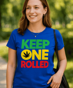 Maglietta divertente keep one rolled rasta style