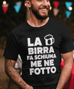 Maglietta divertente la birra fa schiuma
