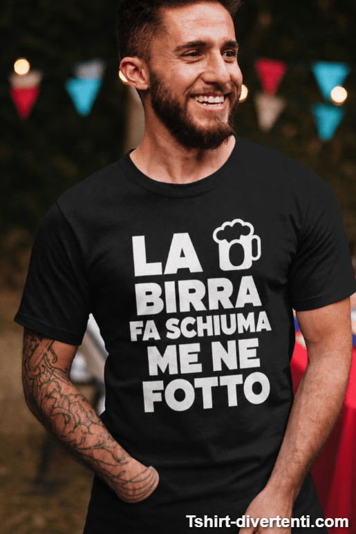 Maglietta divertente la birra fa schiuma