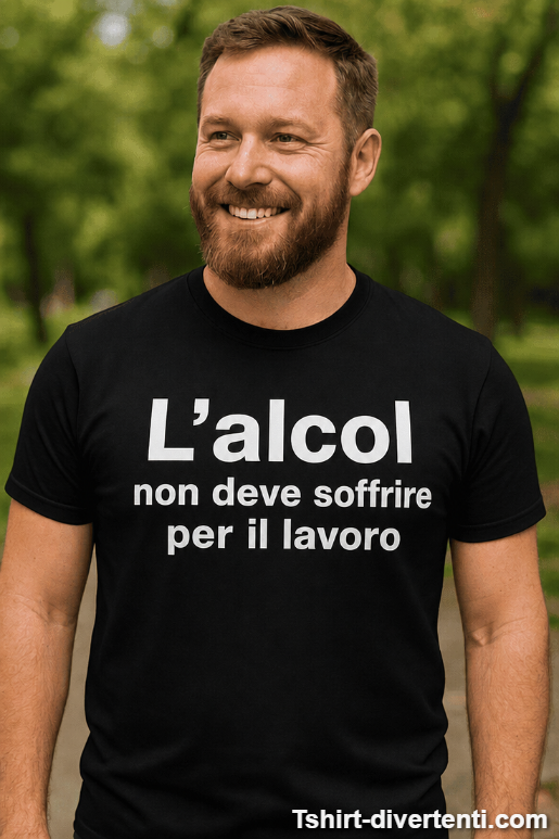 Maglietta divertente l'alcol non deve soffrire per lavoro