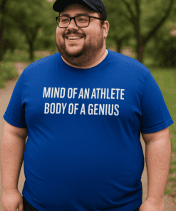 Maglietta divertente Mind of an athlete body of a genius