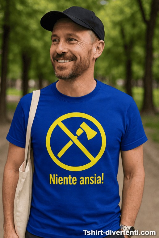 Maglietta divertente niente ansia