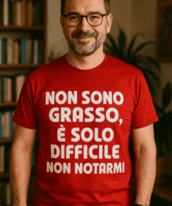 Maglietta divertente non sono grasso difficile notarmi