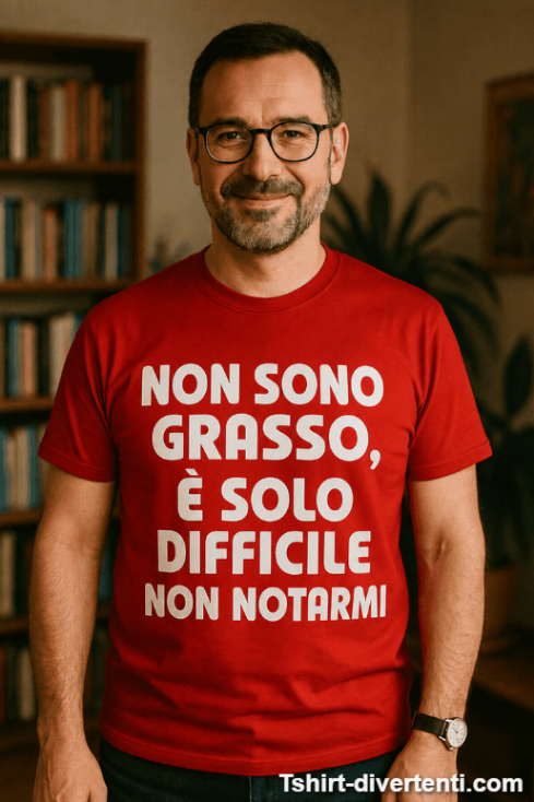 Maglietta divertente non sono grasso difficile notarmi