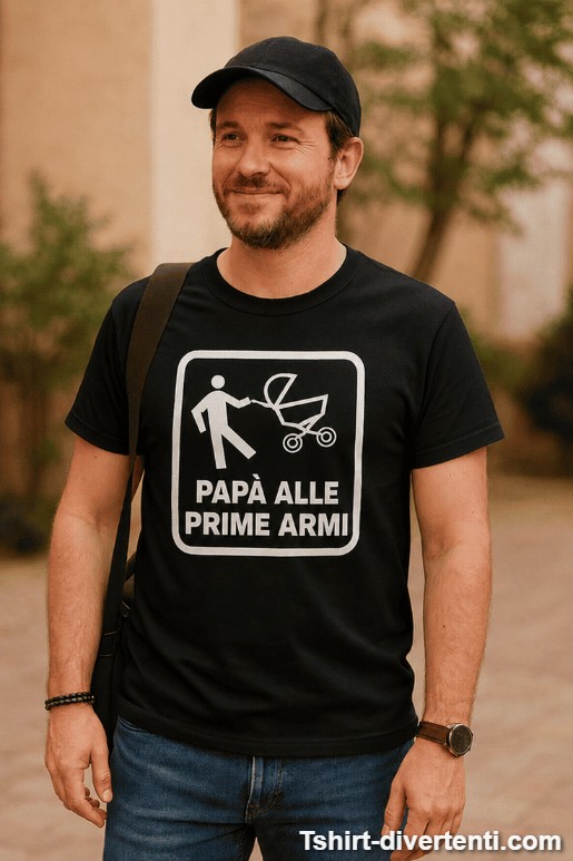 Maglietta divertente papà alle prime armi