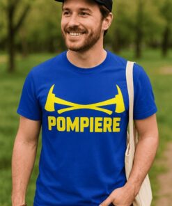 Maglietta divertente pompiere con asce