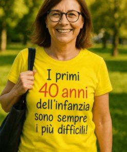 Maglietta divertente primi 40 anni di infanzia
