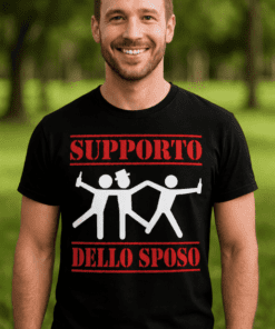 Maglietta divertente supporto dello sposo