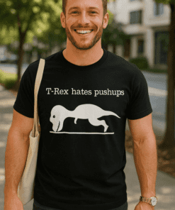 Maglietta divertente T-Rex hates pushups