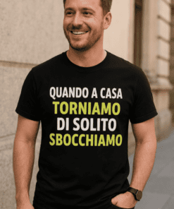 Maglietta divertente tornando a casa sbocchiamo