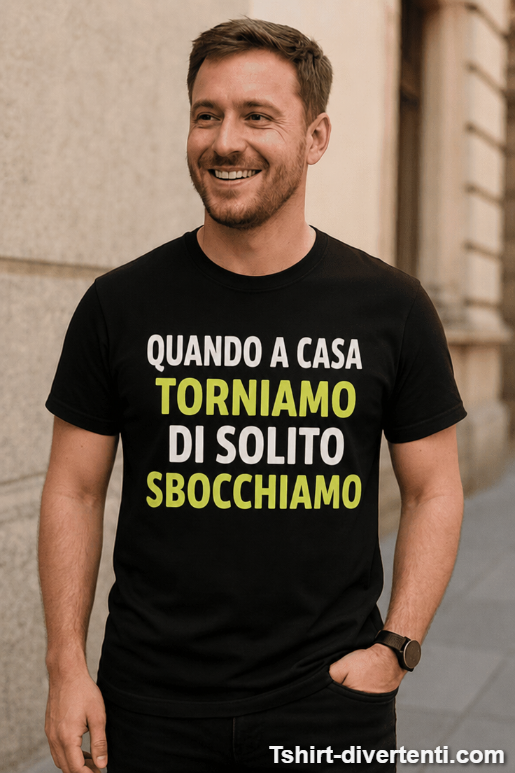 Maglietta divertente tornando a casa sbocchiamo