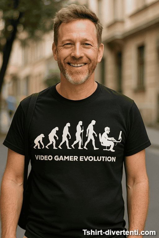 Maglietta divertente Video gamer evolution