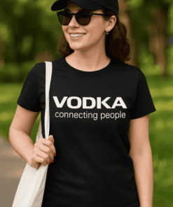 Maglietta divertente Vodka connecting people