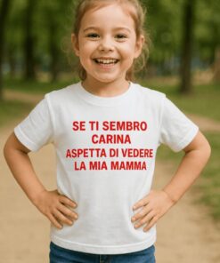 Maglietta per bambini aspetta di vedere la mamma
