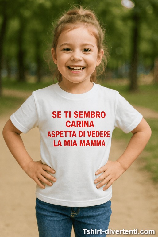 Maglietta per bambini aspetta di vedere la mamma