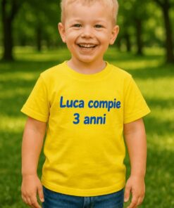 Maglietta per bambini compleanno con nome a scelta