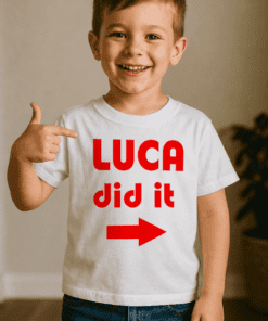 Maglietta per bambini did it con nome a scelta