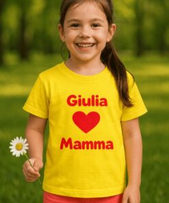 Maglietta per bambini mamma con nome a scelta