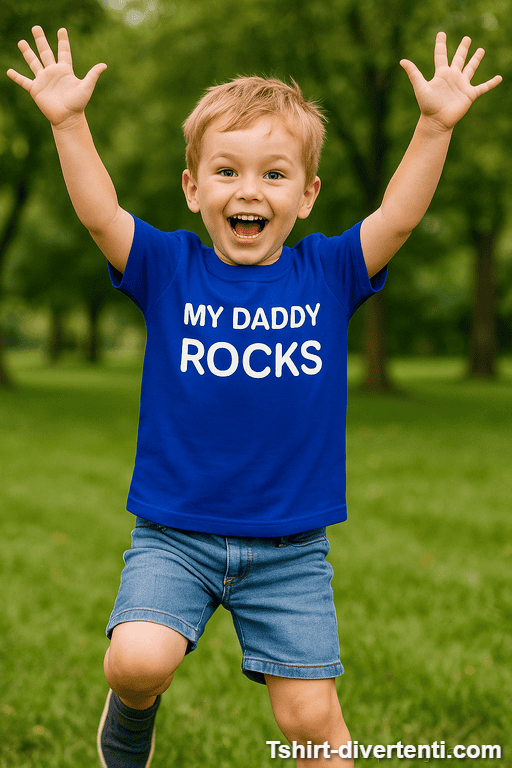 Maglietta per bambini My daddy rocks