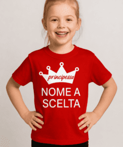 Maglietta per bambini principessa con nome a scelta