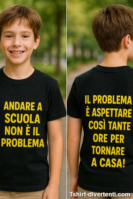 Maglietta per bambini scuola non è il problema