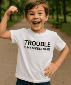 Maglietta per bambini Trouble is my middle name