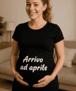 Maglietta premaman arrivo ad aprile