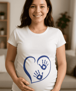 Maglietta premaman cuore con manine