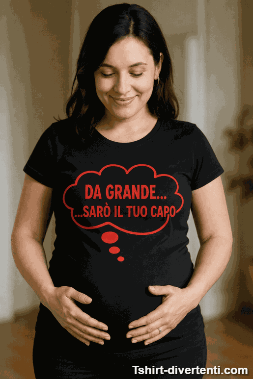 Maglietta premaman da grande sarò il tuo capo