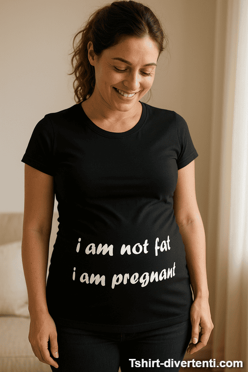 Maglietta premaman I am not fat I am pregnant