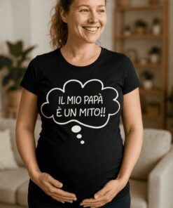 Maglietta premaman il mio papà è un mito