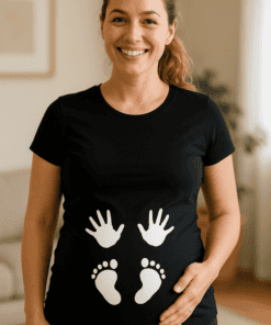 Maglietta premaman manine e piedini