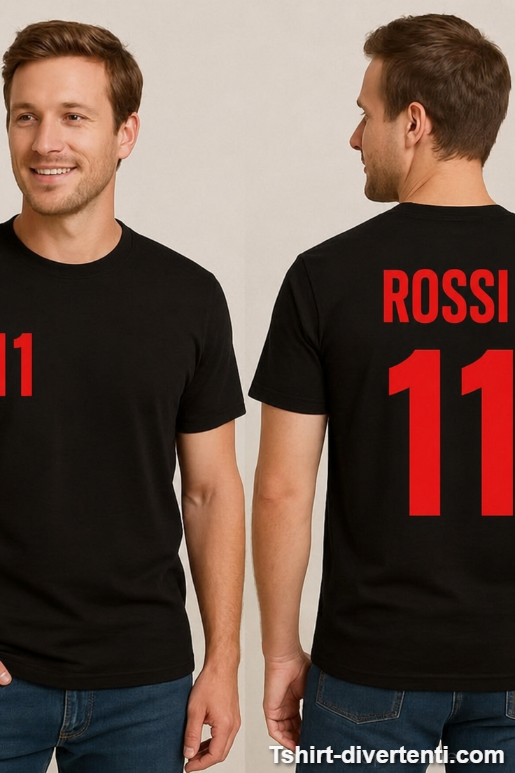 Maglietta sportiva con nome e numero a scelta
