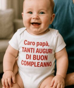 Body per neonati buon compleanno con nome a scelta