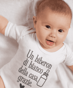 Body per neonati divertente biberon di bianco