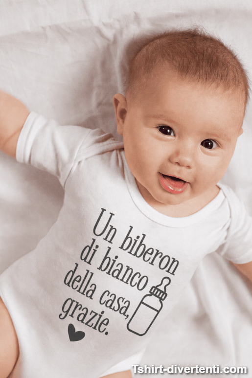 Body per neonati divertente biberon di bianco