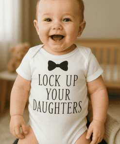 Body per neonati divertente lock up your daughters