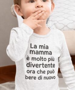 Body per neonati divertente mamma può bere di nuovo
