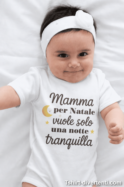Body per neonati divertente Mamma vuole notte tranquilla