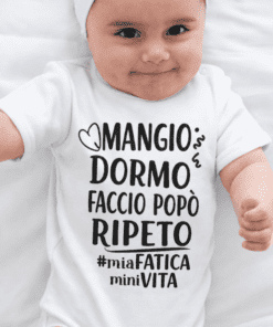 Body per neonati divertente mangio dormo cacca ripeto
