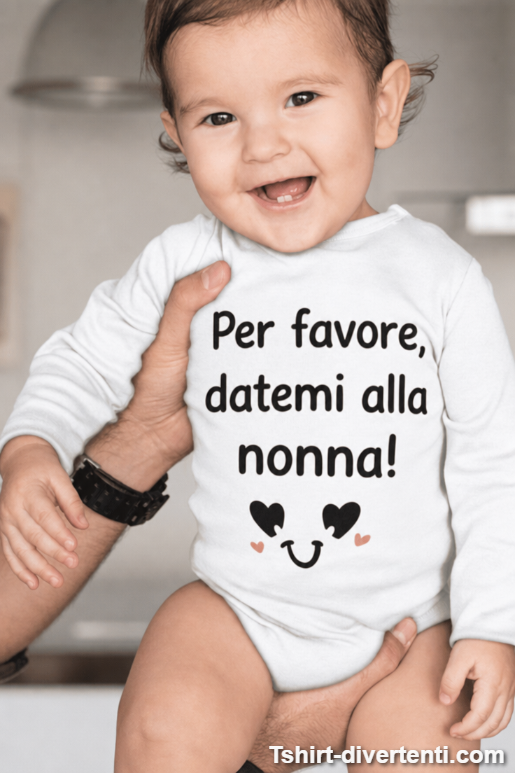 Body per neonati divertente passami alla nonna