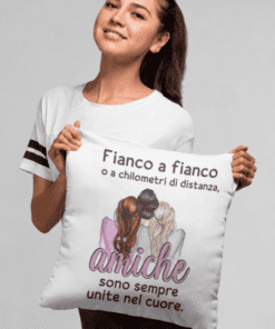 Cuscino divertente amiche unite nel cuore