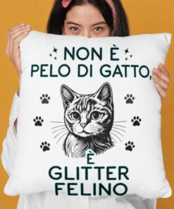 Cuscino divertente glitter di gatto