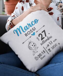 Cuscino divertente per neonato con nome a scelta