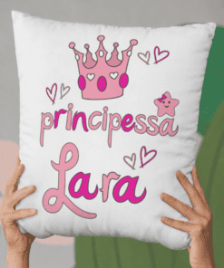 Cuscino divertente principessa con nome a scelta