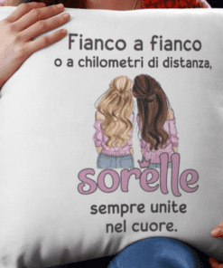 Cuscino divertente sorelle unite nel cuore