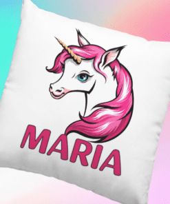 Cuscino divertente unicorno con nome a scelta