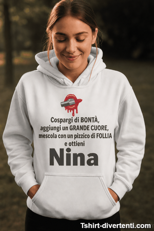 Felpa con cappuccio bontà con nome a scelta